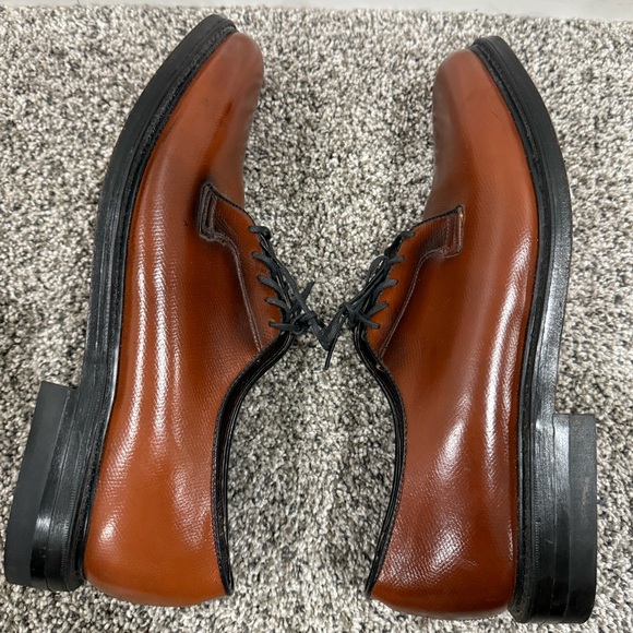 Hofheimer's Cavaliers men's brown leather Oxford dress shoes, size 12 - Picture 9 of 16
